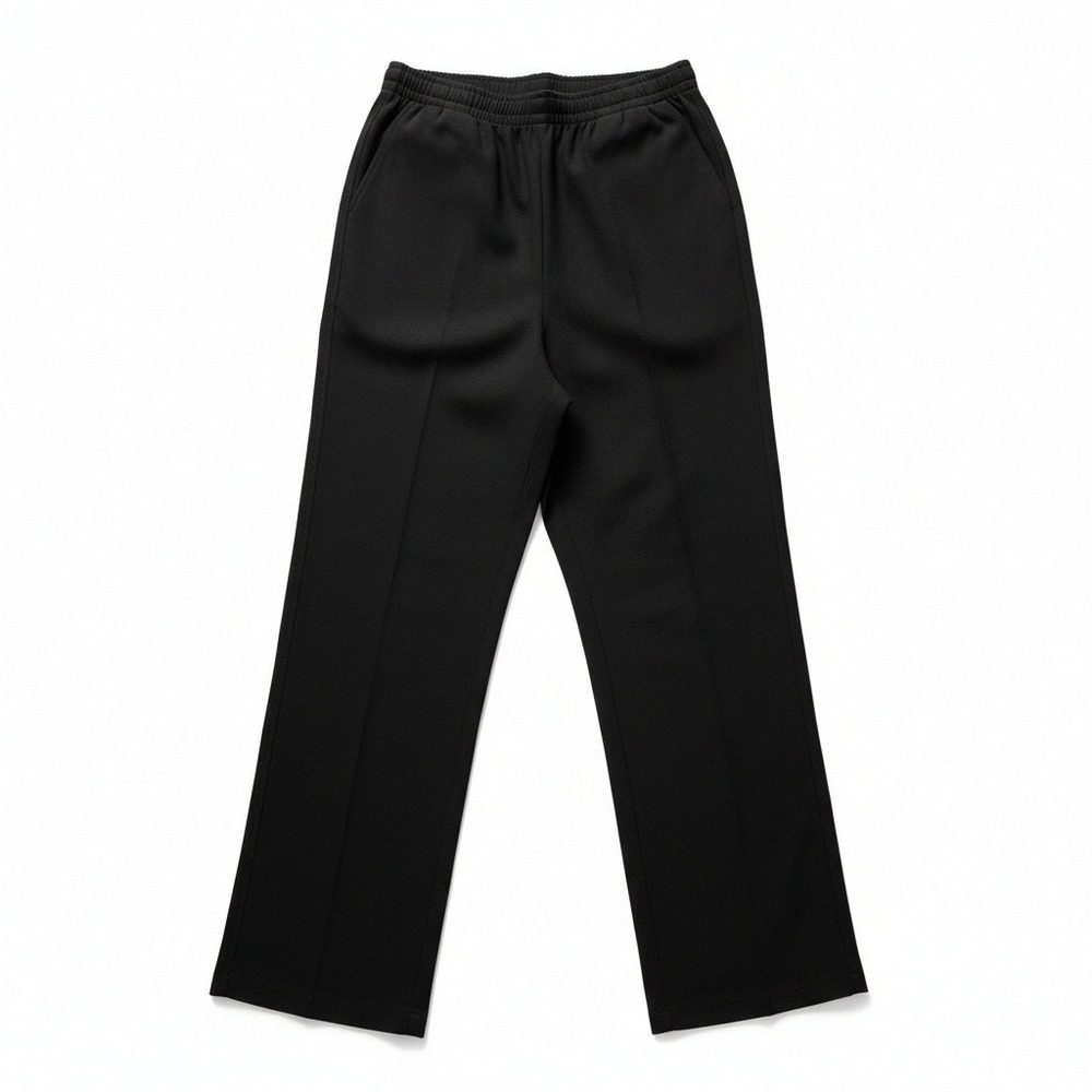 Leslie Fay Womens Black Straight Leg Elastic Waist Dress Pants, Size 6 Vintage